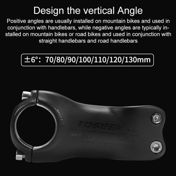 TOSEEK K04 Full Carbon Fiber Brazing Road Mountain Bike Handlebar Riser Faucet, Size:17 Degree, 110mm(Black Grey Silver) by TOSEEK