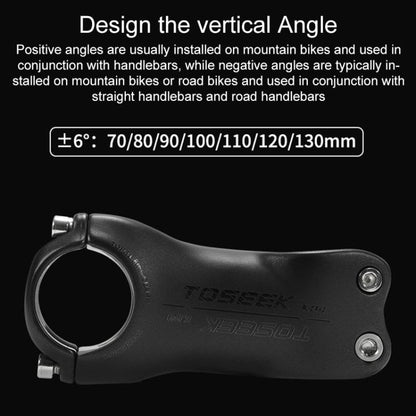 TOSEEK K04 Full Carbon Fiber Brazing Road Mountain Bike Handlebar Riser Faucet, Size:17 Degree, 80mm(Black Grey Silver) by TOSEEK