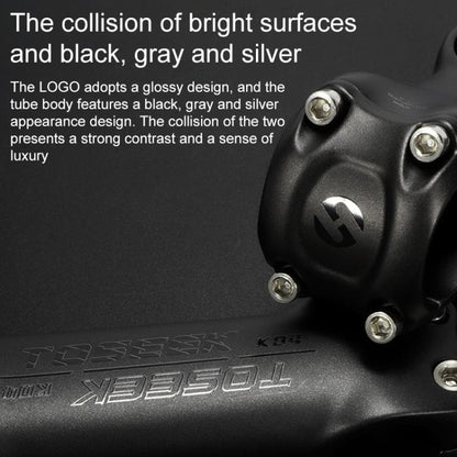 TOSEEK K04 Full Carbon Fiber Brazing Road Mountain Bike Handlebar Riser Faucet, Size:17 Degree, 130mm(Black Grey Silver) by TOSEEK