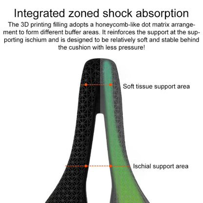 TOSEEK P10 Carbon Fiber 3D Printed Road Mountain Bike Seat, Width:160mm by TOSEEK