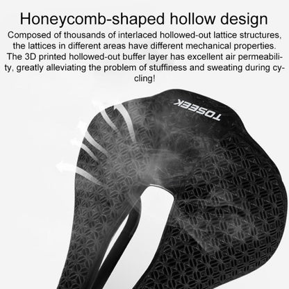 TOSEEK P10 Carbon Fiber 3D Printed Road Mountain Bike Seat, Width:160mm by TOSEEK