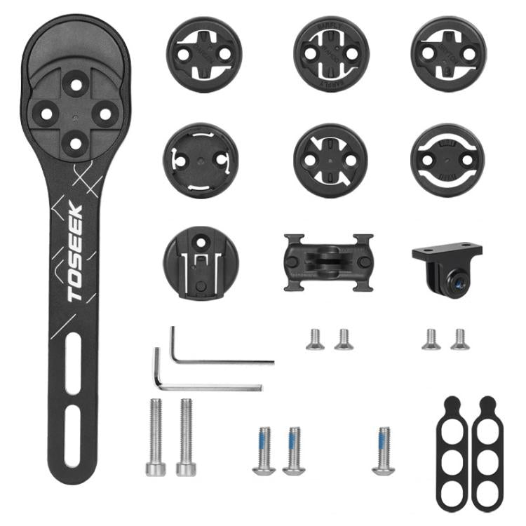 TOSEEK MA106 Aluminum Alloy Bicycle Road Bike Integrated Handlebar Computer Bracket(Black) by TOSEEK