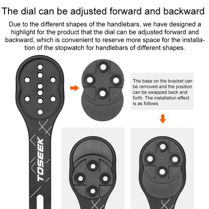 TOSEEK MA106 Aluminum Alloy Bicycle Road Bike Integrated Handlebar Computer Bracket(Black) by TOSEEK