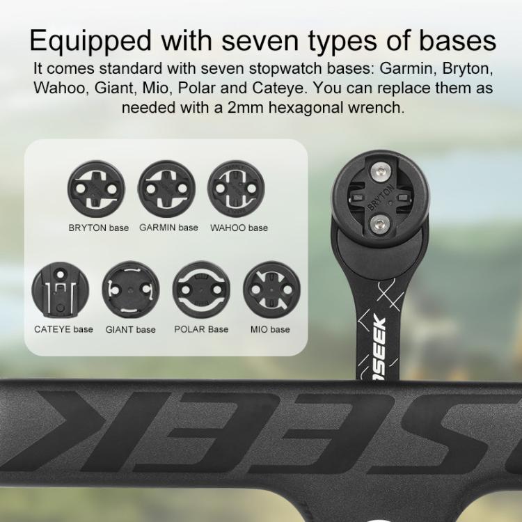 TOSEEK MA106 Aluminum Alloy Bicycle Road Bike Integrated Handlebar Computer Bracket(Black) by TOSEEK