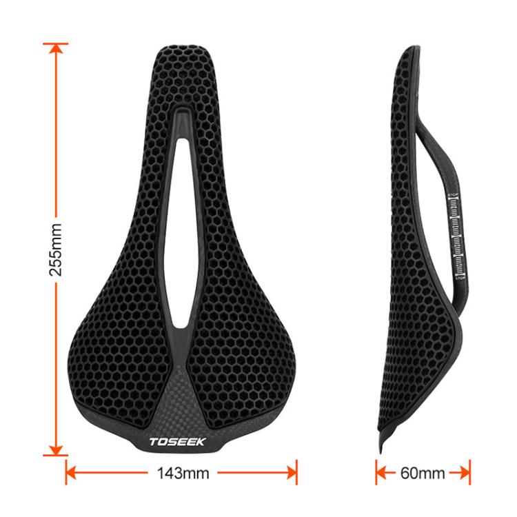 TOSEEK P300 Carbon Fiber 3D Printed Road Mountain Bike Seat(3K Twill) by TOSEEK