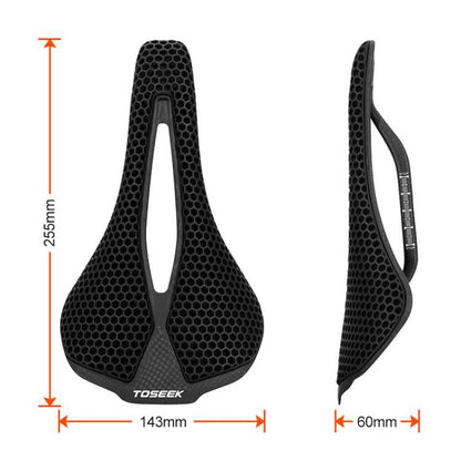 TOSEEK P300 Carbon Fiber 3D Printed Road Mountain Bike Seat(3K Plain Weave) by TOSEEK