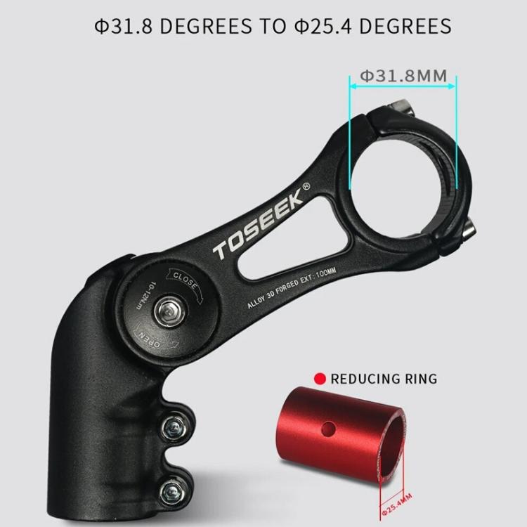 TOSEEK ST003 Aluminum Alloy Adjustable Angle Mountain Bike Stem, Specification:130mm by TOSEEK