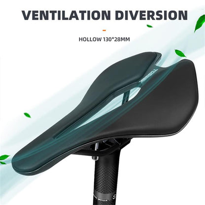 TOSEEK TS101 Road Mountain Bike Leather Saddle(Black) by TOSEEK