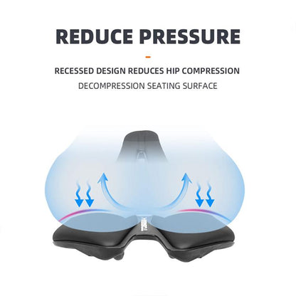 TOSEEK TS101 Road Mountain Bike Leather Saddle(Black) by TOSEEK