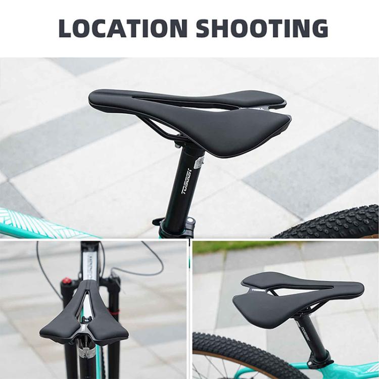TOSEEK TS101 Road Mountain Bike Leather Saddle(Black) by TOSEEK