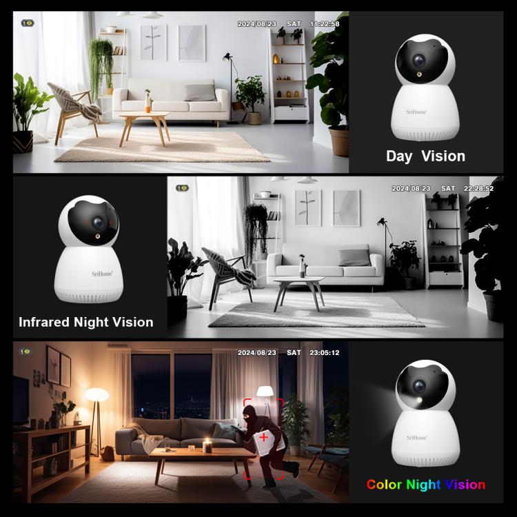 SriHome SH036 500W Pixel AI Smart HD Camera Supports Human Tracking(EU Plug) by SriHome