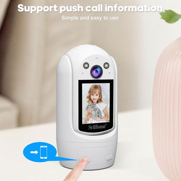 SriHome SH060 2MP 2.4 inch IPS Screen Smart IP Camera Supports Two-way Video Voice Call(EU Plug) by SriHome