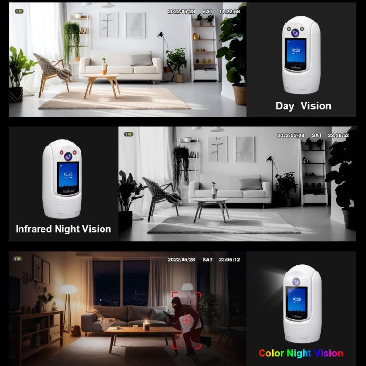 SriHome SH060 2MP 2.4 inch IPS Screen Smart IP Camera Supports Two-way Video Voice Call(US Plug) by SriHome