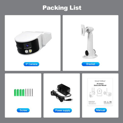 SriHome SH070 4MP Binocular Stitching Ultra-wide Angle Waterproof Camera Supports Full-color Night Vision(AU Plug) by SriHome