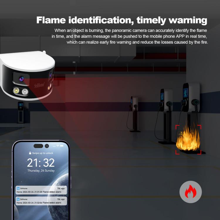 SriHome SH070 4MP Binocular Stitching Ultra-wide Angle Waterproof Camera Supports Full-color Night Vision(AU Plug) by SriHome