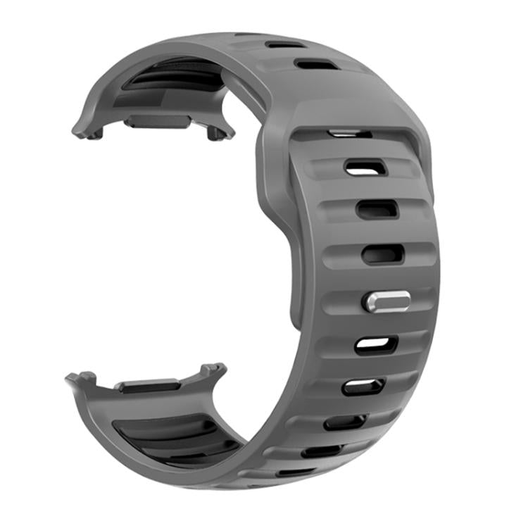 For Samsung Galaxy Watch Ultra 47mm / Ultra 2025 Striped Two Color Silicone Watch Band(Grey Black) by bashfashion