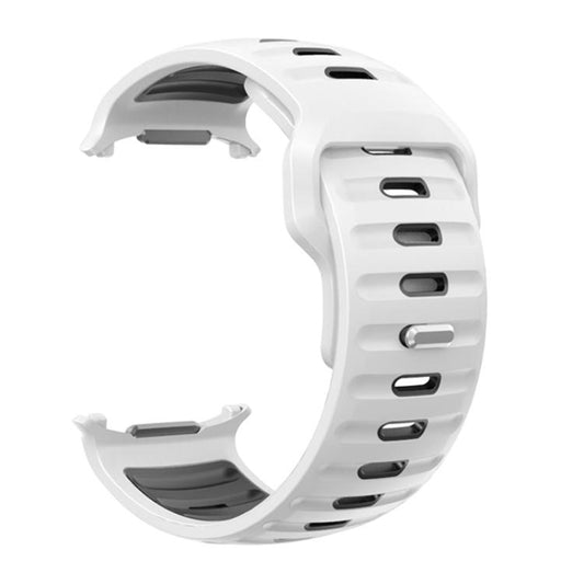 For Samsung Galaxy Watch Ultra 47mm / Ultra 2025 Striped Two Color Silicone Watch Band(White Black) by bashfashion