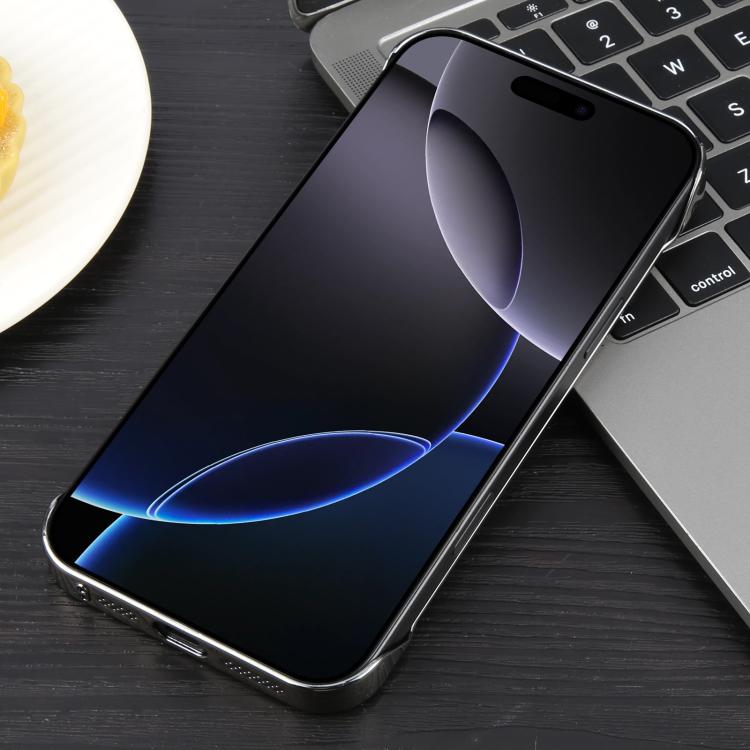 For iPhone 16e Electroplating Frameless Frosted Anti-Glare PC MagSafe Phone Case(Titanium Gray) by bashfashion