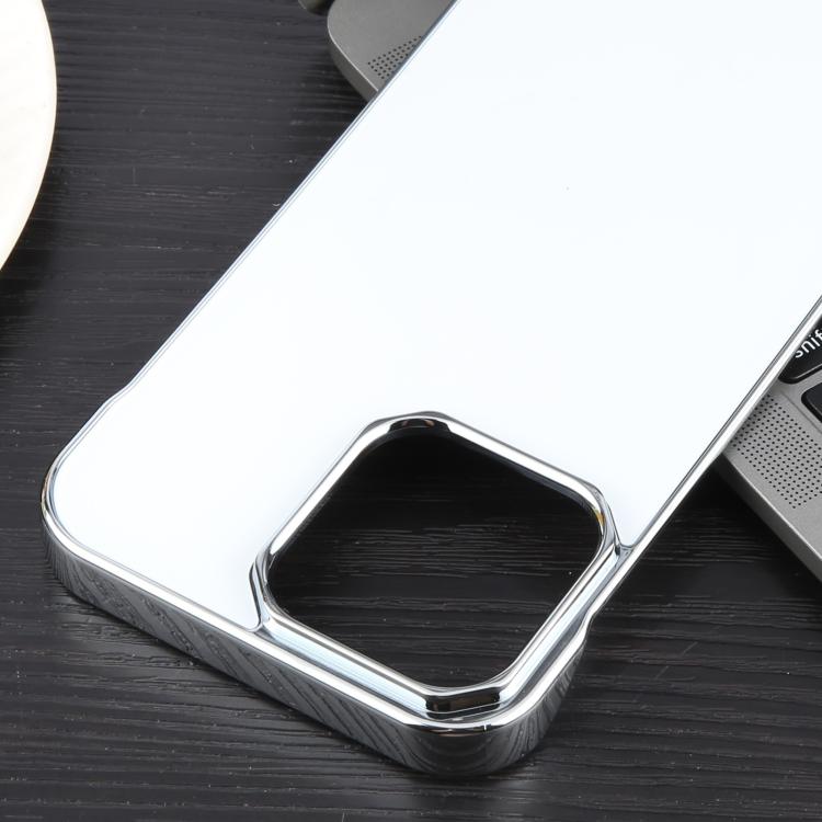 For iPhone 16 Pro Electroplating Frameless Frosted Anti-Glare PC MagSafe Phone Case(Silver White) by bashfashion
