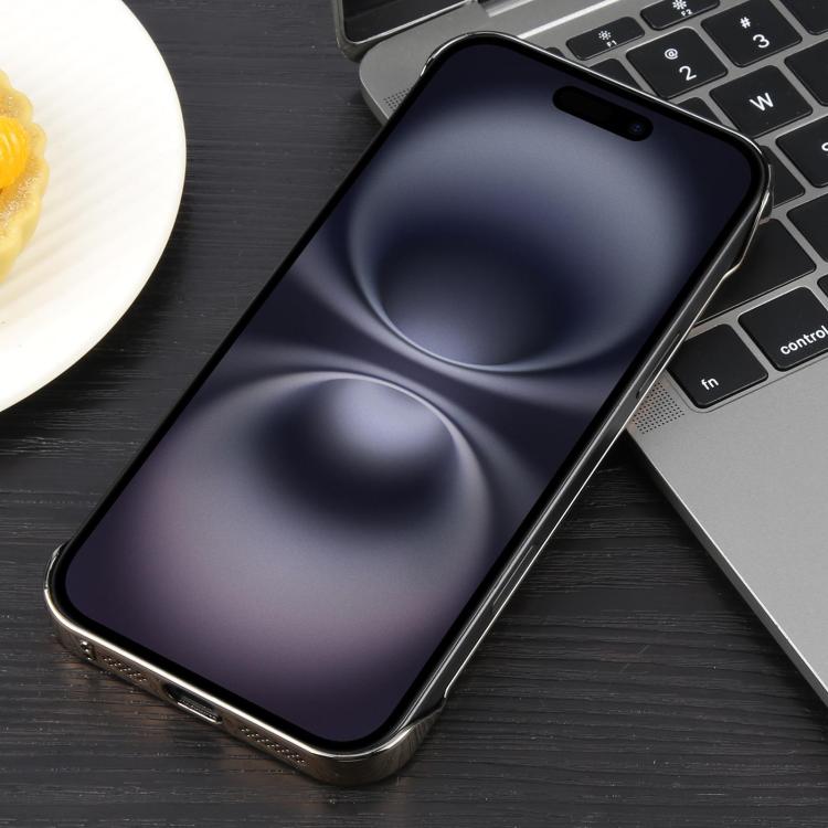 For iPhone 16 Plus Electroplating Frameless Frosted Anti-Glare PC MagSafe Phone Case(Desert Gold) by bashfashion