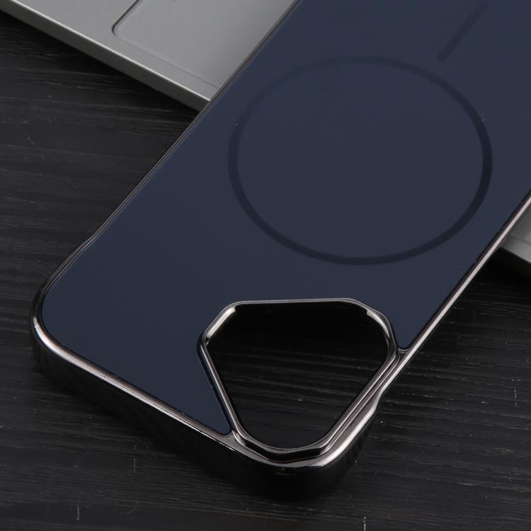 For iPhone 16 Electroplating Frameless Frosted Anti-Glare PC MagSafe Phone Case(Black) by bashfashion