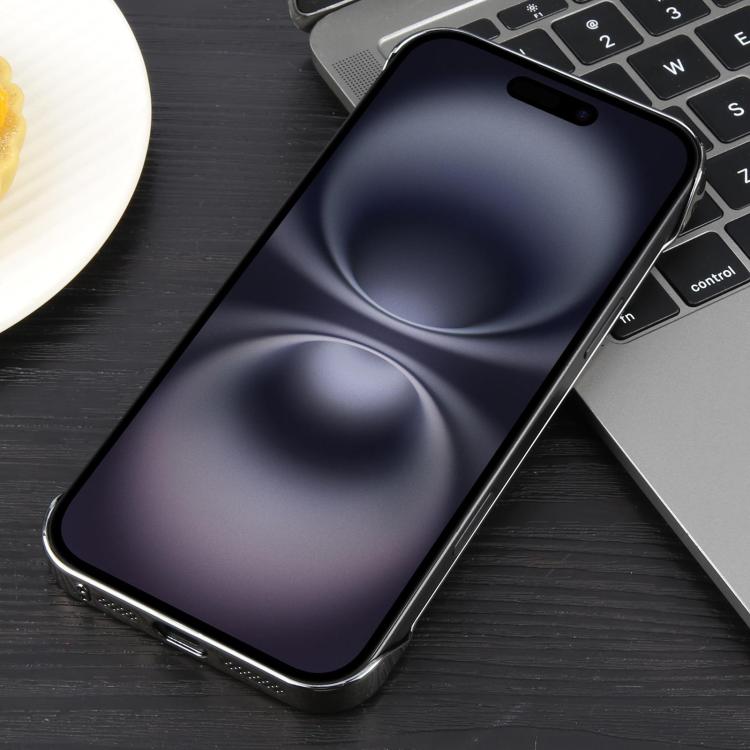 For iPhone 16 Electroplating Frameless Frosted Anti-Glare PC MagSafe Phone Case(Titanium Gray) by bashfashion