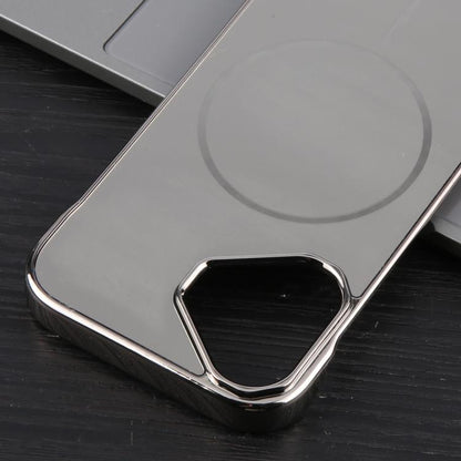 For iPhone 16 Electroplating Frameless Frosted Anti-Glare PC MagSafe Phone Case(Titanium Gray) by bashfashion