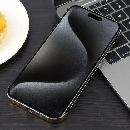 For iPhone 15 Pro Max Electroplating Frameless Frosted Anti-Glare PC MagSafe Phone Case(Desert Gold) by bashfashion
