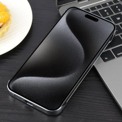 For iPhone 15 Pro Max Electroplating Frameless Frosted Anti-Glare PC MagSafe Phone Case(Silver White) by bashfashion