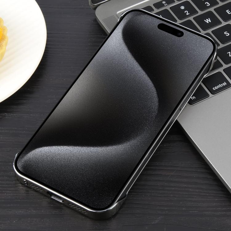 For iPhone 15 Pro Max Electroplating Frameless Frosted Anti-Glare PC MagSafe Phone Case(Titanium Gray) by bashfashion