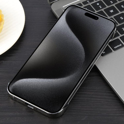 For iPhone 15 Pro Max Electroplating Frameless Frosted Anti-Glare PC MagSafe Phone Case(Titanium Gray) by bashfashion