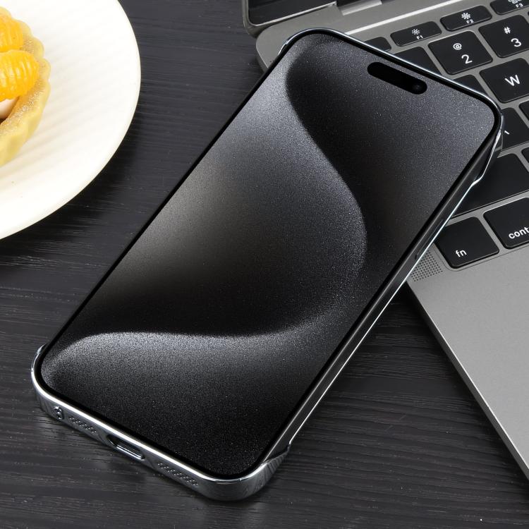 For iPhone 15 Pro Electroplating Frameless Frosted Anti-Glare PC MagSafe Phone Case(Silver White) by bashfashion