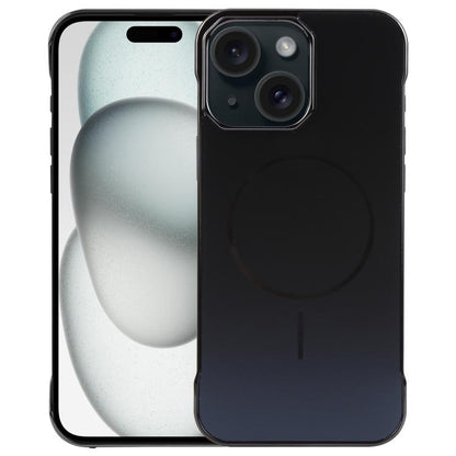 For iPhone 15 Plus / 14 Plus Electroplating Frameless Frosted Anti-Glare PC MagSafe Phone Case(Black) by bashfashion