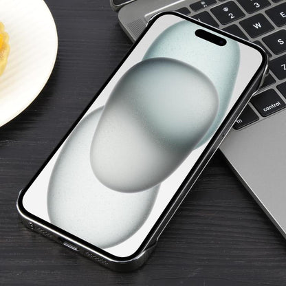 For iPhone 15 Electroplating Frameless Frosted Anti-Glare PC MagSafe Phone Case(Titanium Gray) by bashfashion