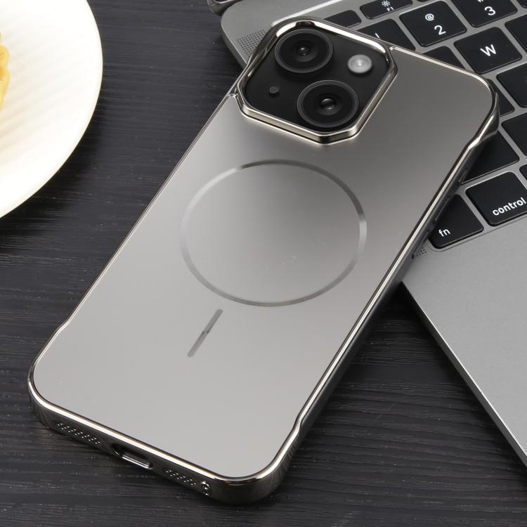 For iPhone 14 / 13 Electroplating Frameless Frosted Anti-Glare PC MagSafe Phone Case(Titanium Gray) by bashfashion
