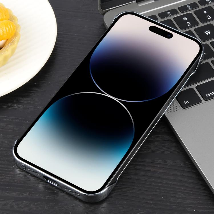 For iPhone 14 Pro Electroplating Frameless Frosted Anti-Glare PC MagSafe Phone Case(Silver White) by bashfashion