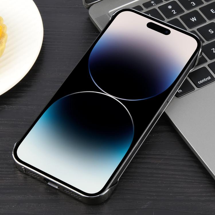 For iPhone 14 Pro Electroplating Frameless Frosted Anti-Glare PC MagSafe Phone Case(Titanium Gray) by bashfashion