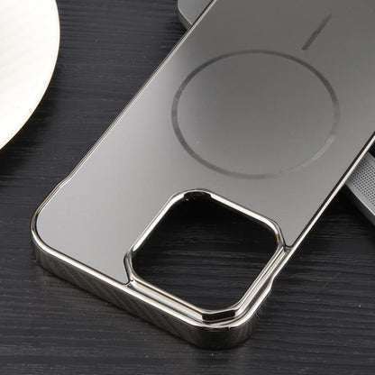 For iPhone 14 Pro Electroplating Frameless Frosted Anti-Glare PC MagSafe Phone Case(Titanium Gray) by bashfashion