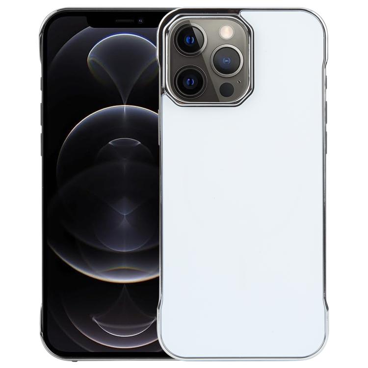 For iPhone 13 Pro Max / 12 Pro Max Electroplating Frameless Frosted Anti-Glare PC MagSafe Phone Case(Silver White) by bashfashion