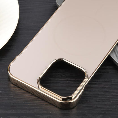 For iPhone 13 Pro Electroplating Frameless Frosted Anti-Glare PC MagSafe Phone Case(Desert Gold) by bashfashion