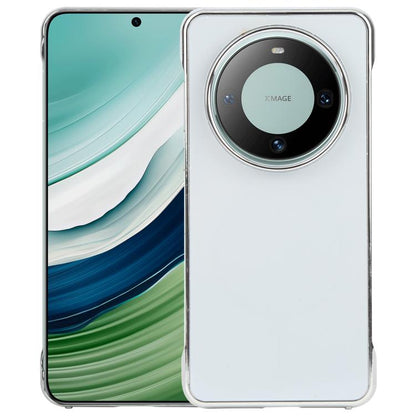 For Huawei Mate 60 Electroplating Frameless Frosted Anti-Glare PC MagSafe Phone Case(Silver White) by bashfashion