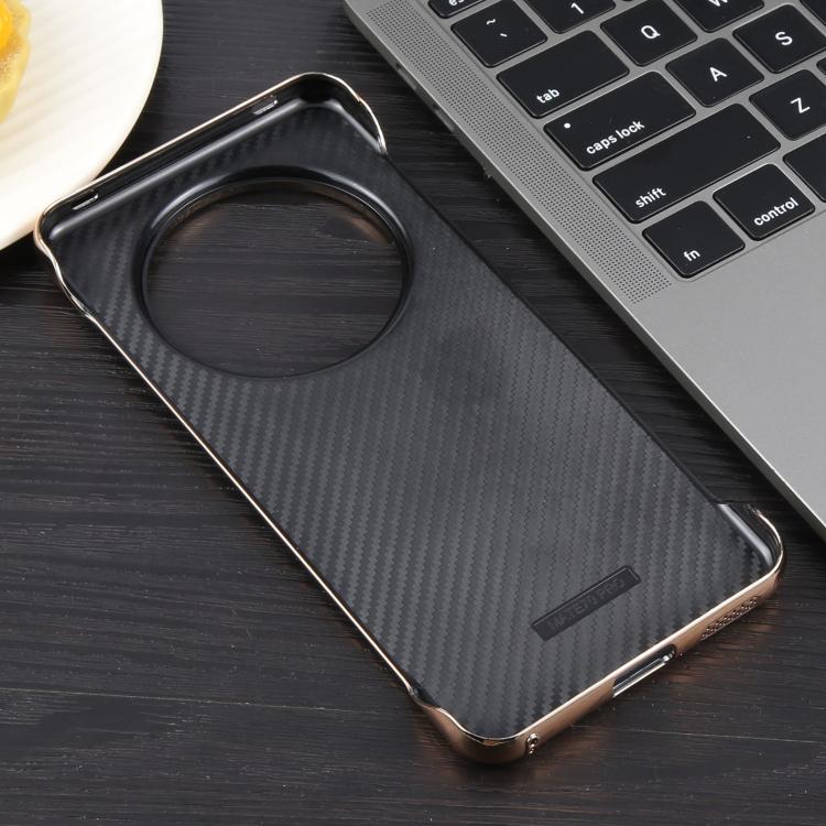 For Huawei Mate 60 Pro Electroplating Frameless Frosted Anti-Glare PC MagSafe Phone Case(Desert Gold) by bashfashion