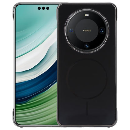 For Huawei Mate 60 Pro Electroplating Frameless Frosted Anti-Glare PC MagSafe Phone Case(Black) by bashfashion