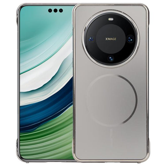 For Huawei Mate 60 Pro Electroplating Frameless Frosted Anti-Glare PC MagSafe Phone Case(Titanium Gray) by bashfashion