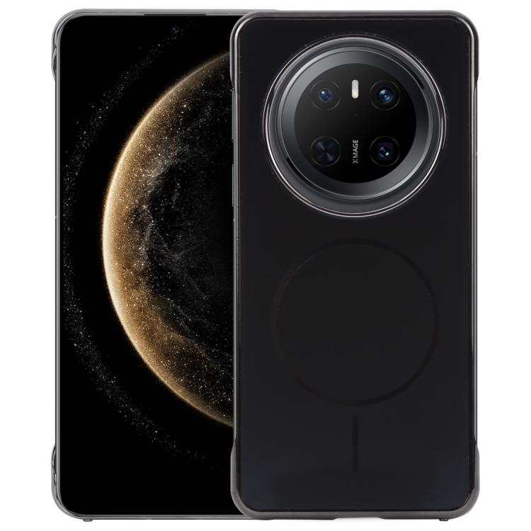 For Huawei Mate 70 Electroplating Frameless Frosted Anti-Glare PC MagSafe Phone Case(Black) by bashfashion