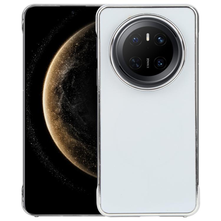 For Huawei Mate 70 Electroplating Frameless Frosted Anti-Glare PC MagSafe Phone Case(Silver White) by bashfashion
