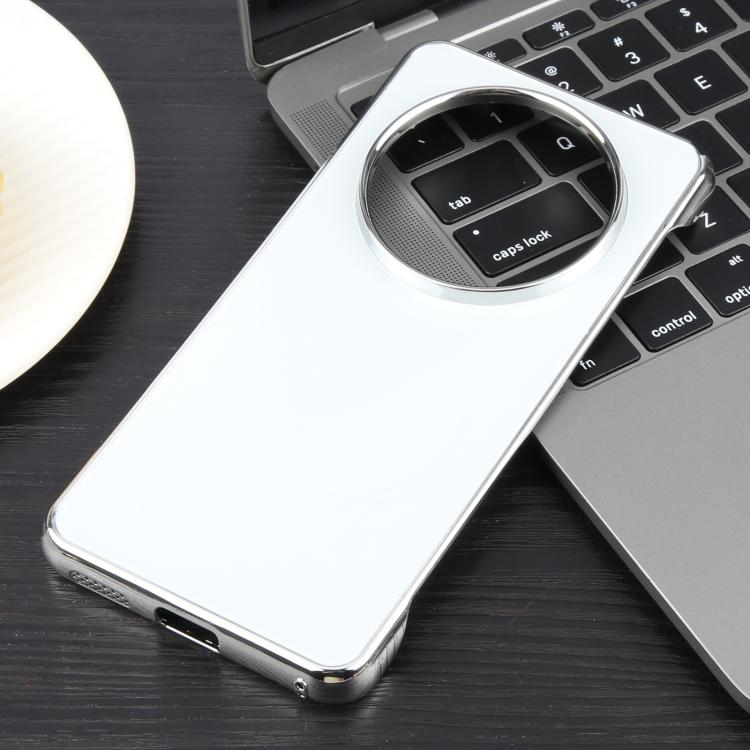 For Huawei Mate 70 Electroplating Frameless Frosted Anti-Glare PC MagSafe Phone Case(Silver White) by bashfashion