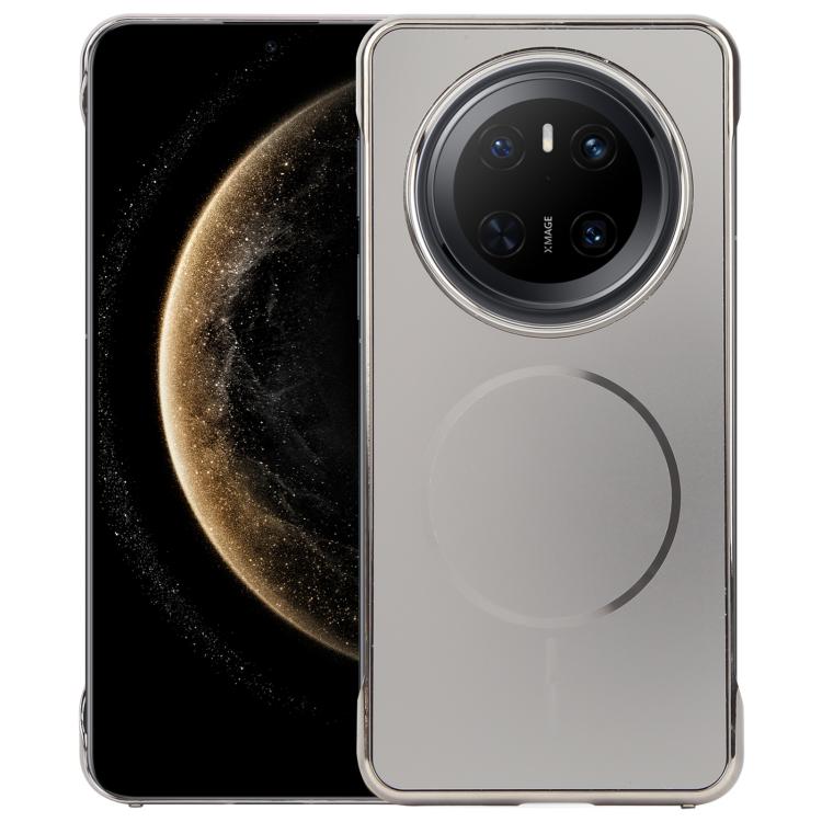 For Huawei Mate 70 Electroplating Frameless Frosted Anti-Glare PC MagSafe Phone Case(Titanium Gray) by bashfashion