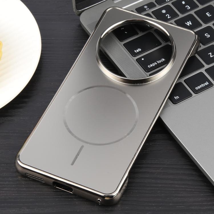 For Huawei Mate 70 Electroplating Frameless Frosted Anti-Glare PC MagSafe Phone Case(Titanium Gray) by bashfashion