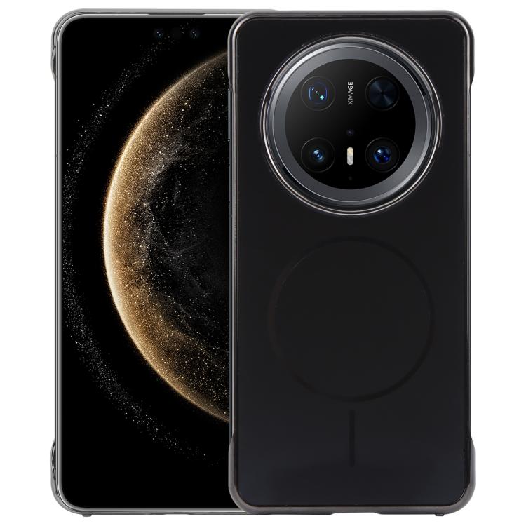 For Huawei Mate 70 Pro Electroplating Frameless Frosted Anti-Glare PC MagSafe Phone Case(Black) by bashfashion